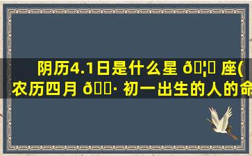 阴历4.1日是什么星 🦅 座(农历四月 🕷 初一出生的人的命运)